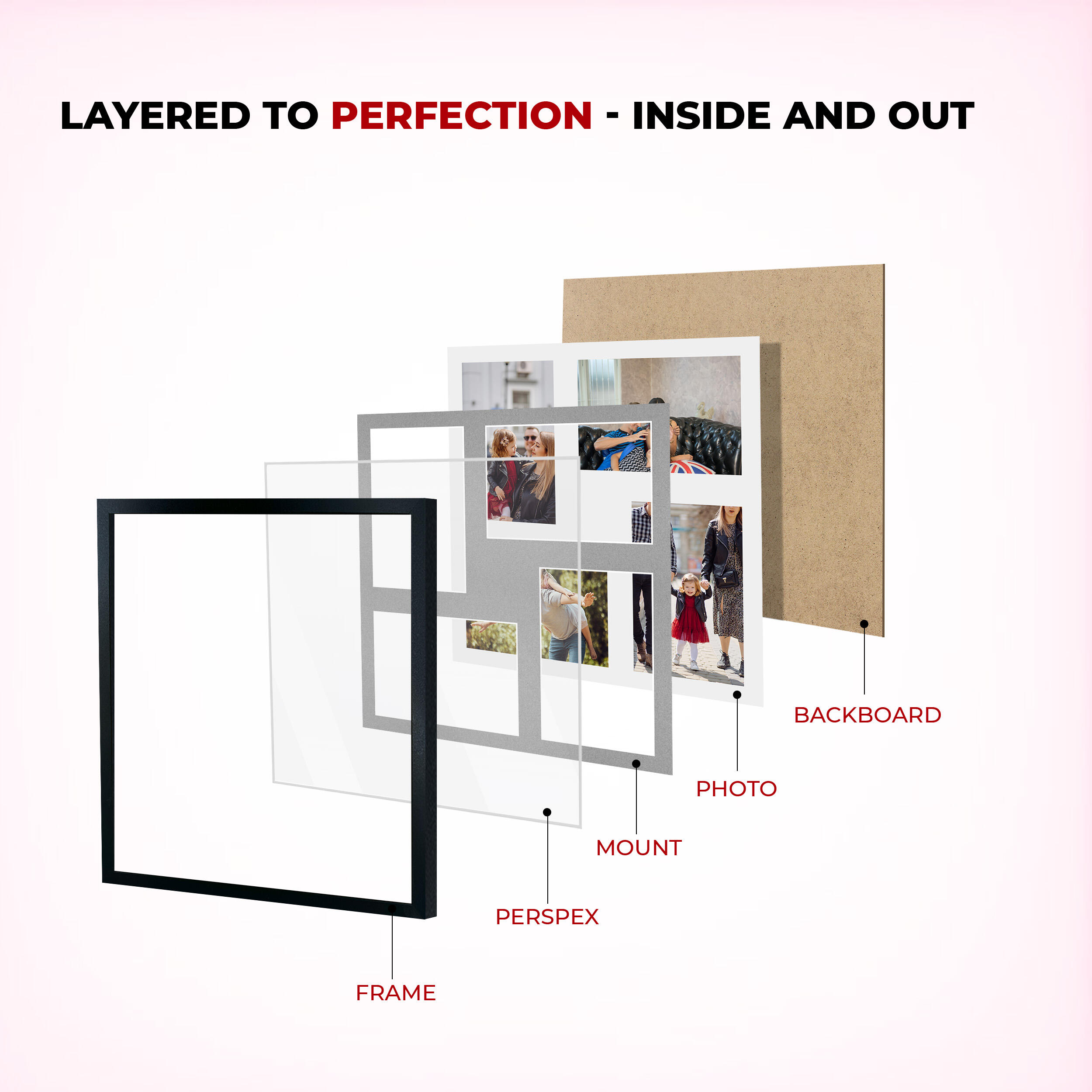 Silver Colour Multi Aperture Photo Frame 6X4 (x4) Pictures – Collage Wall Frame For Loved Ones Photos – 12x12 Frame Size