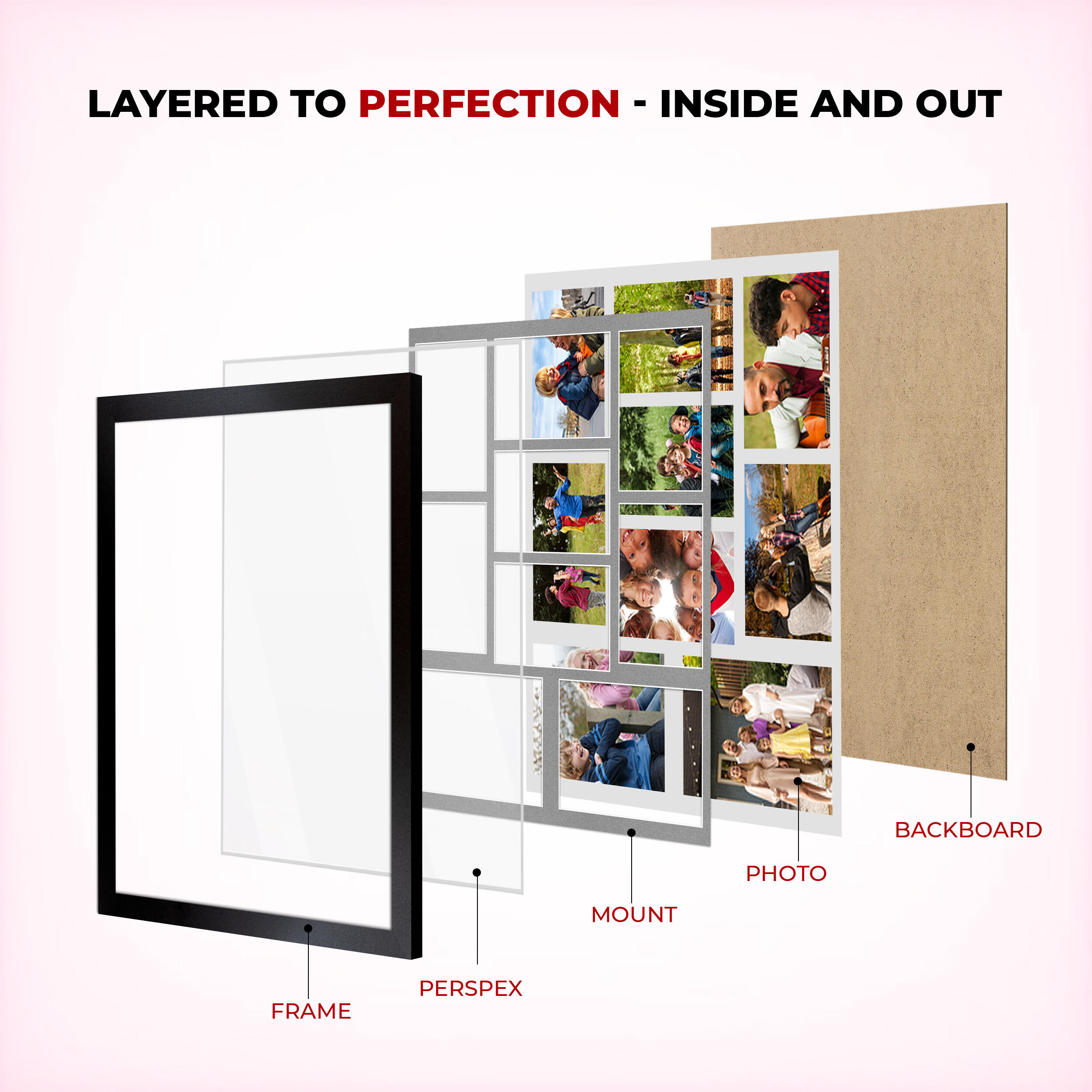 Silver Colour Multi Aperture Photo Frame 7X5 (x2) and 6X4 (x7) Pictures – Collage Wall Frame For Family Photos – 20x16 Picture Frame Size