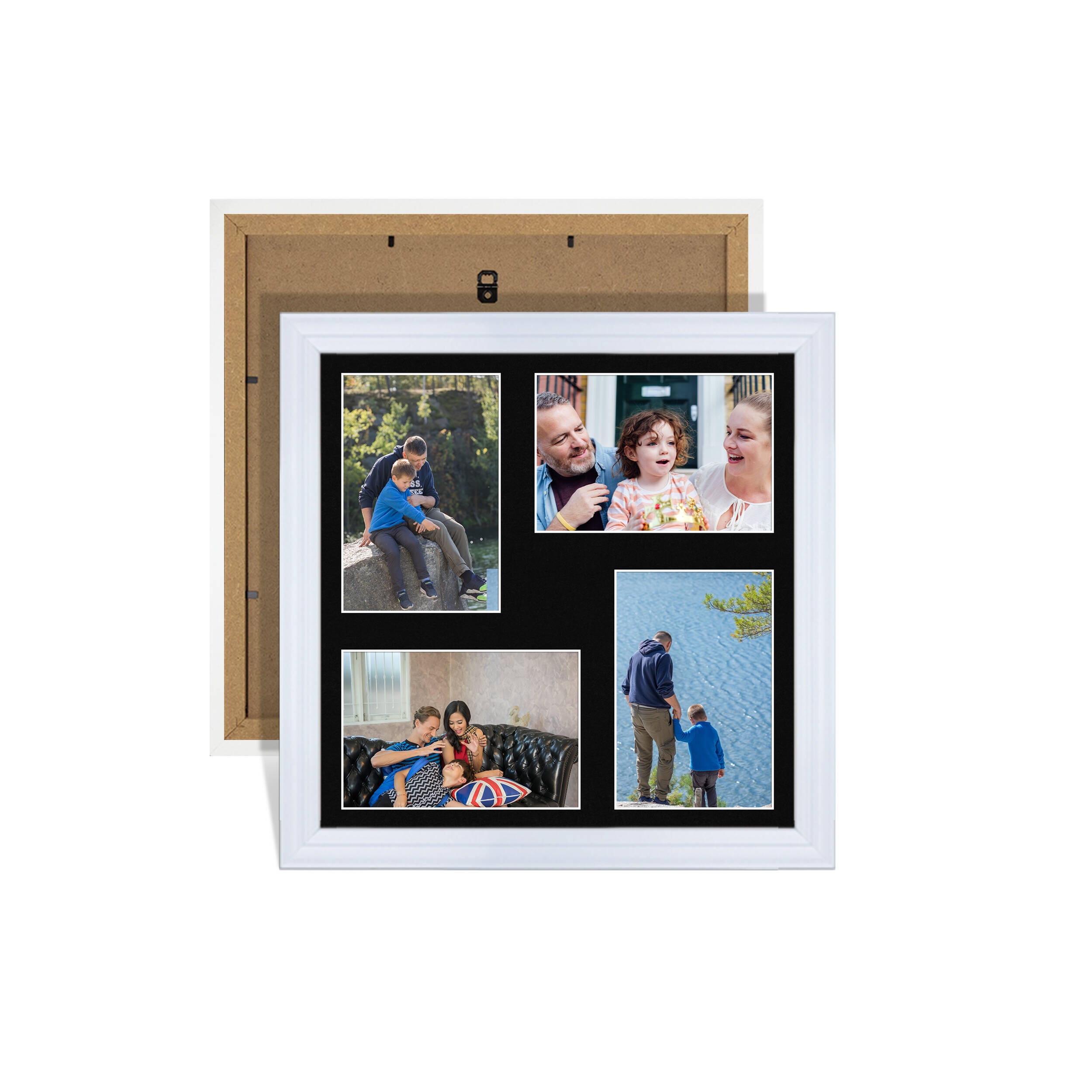 White Colour Multi Aperture Photo Frame 6X4 (x4) Pictures – Collage Wall Frame For Family Photos – 12x12 Picture Frame Size