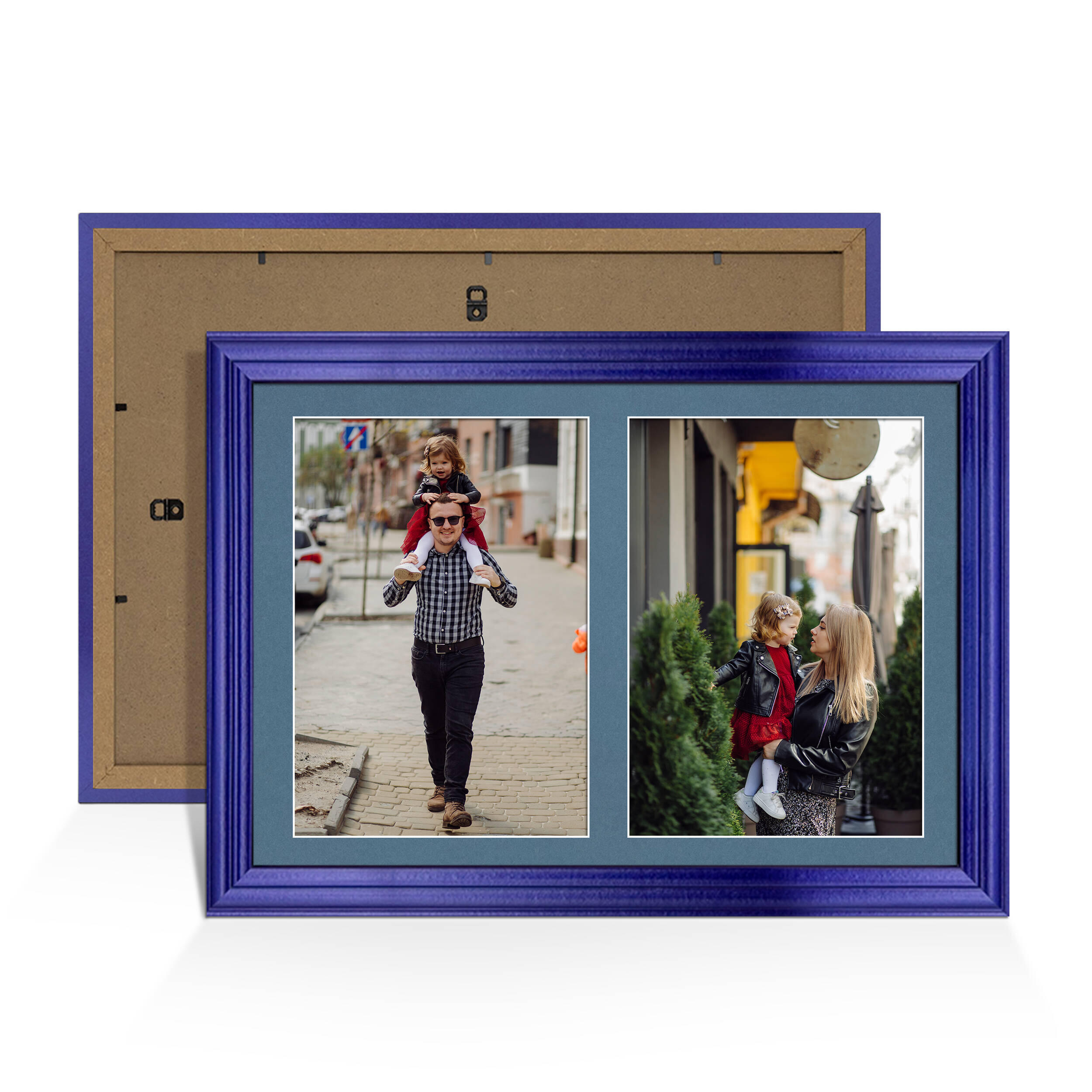 Purple Colour Multi Aperture Photo Frame A4 (x2) Pictures – Collage Wall Frame For Loved Ones Photos – 20x14 Frame Size