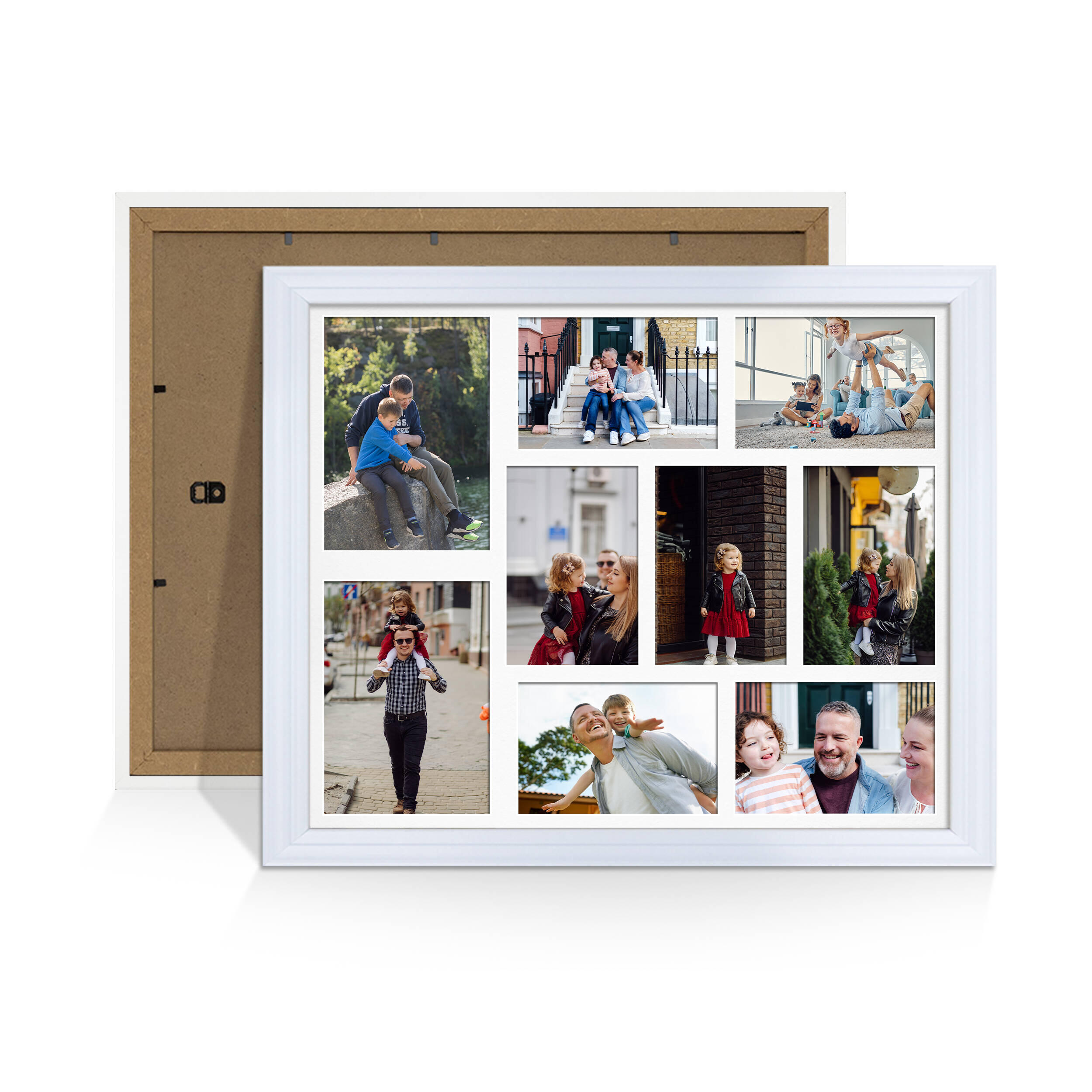 White Colour Multi Aperture Photo Frame 7X5 (x2) and 6X4 (x7) Pictures – Collage Wall Frame For Loved Ones Photos – 20x16 Frame Size