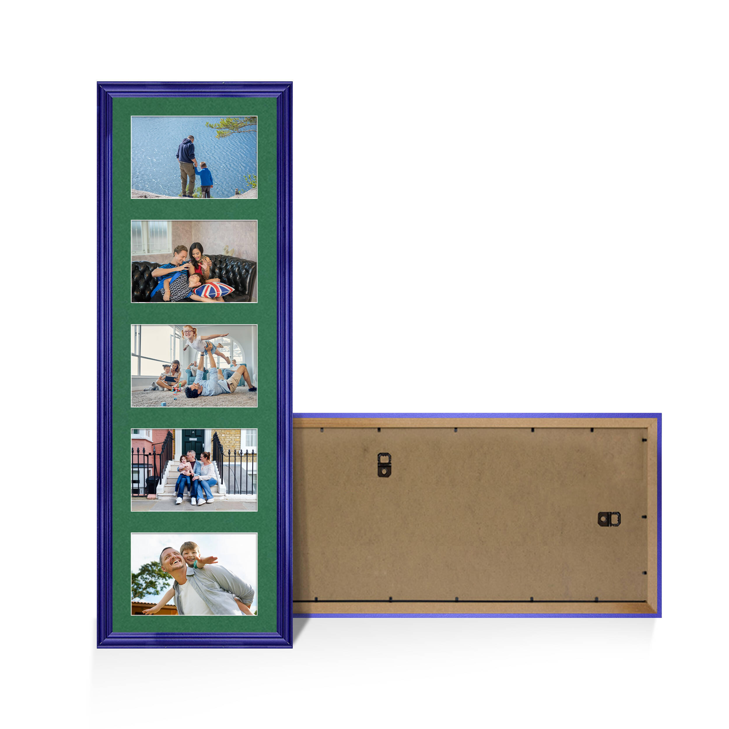 Purple Colour Multi Aperture Photo Frame 6X4 (x5) Pictures – Collage Wall Frame For Loved Ones Photos – 26x8 Frame Size