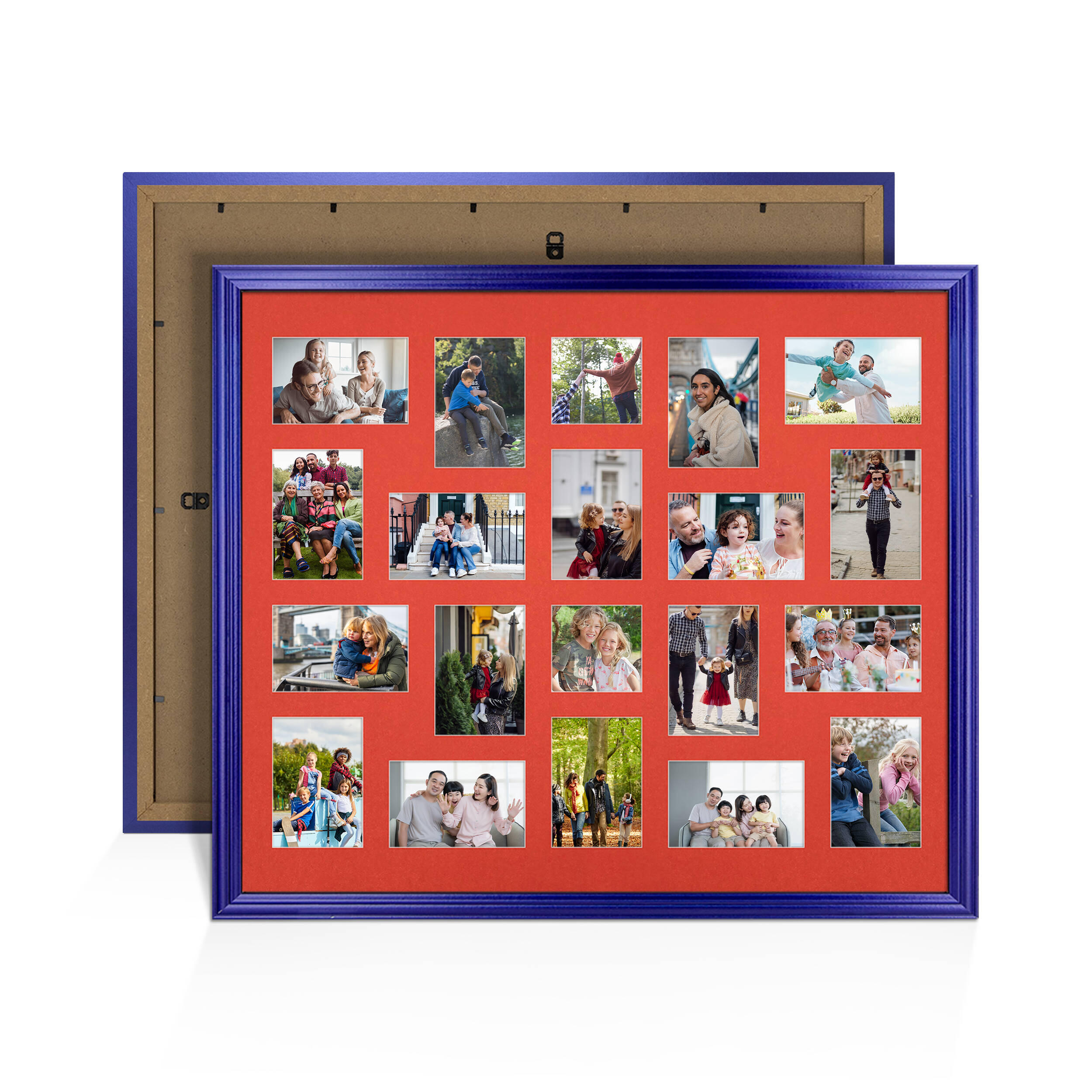 Purple Colour Multi Aperture Photo Frame 6X4 (x18) and 4X4 (x2) Pictures – Collage Wall Frame For Loved Ones Photos – 80x70cm Frame Size