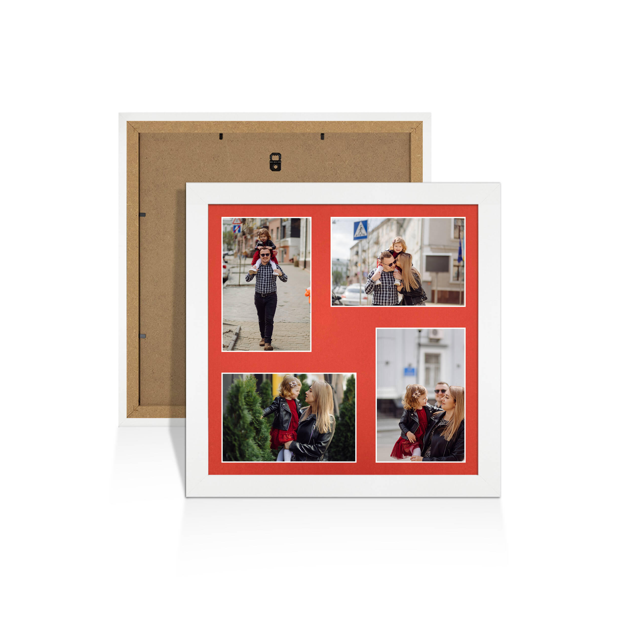 White Colour Multi Aperture Photo Frame 6X4 (x4) Pictures – Collage Wall Frame For Loved Ones Photos – 12x12 Frame Size