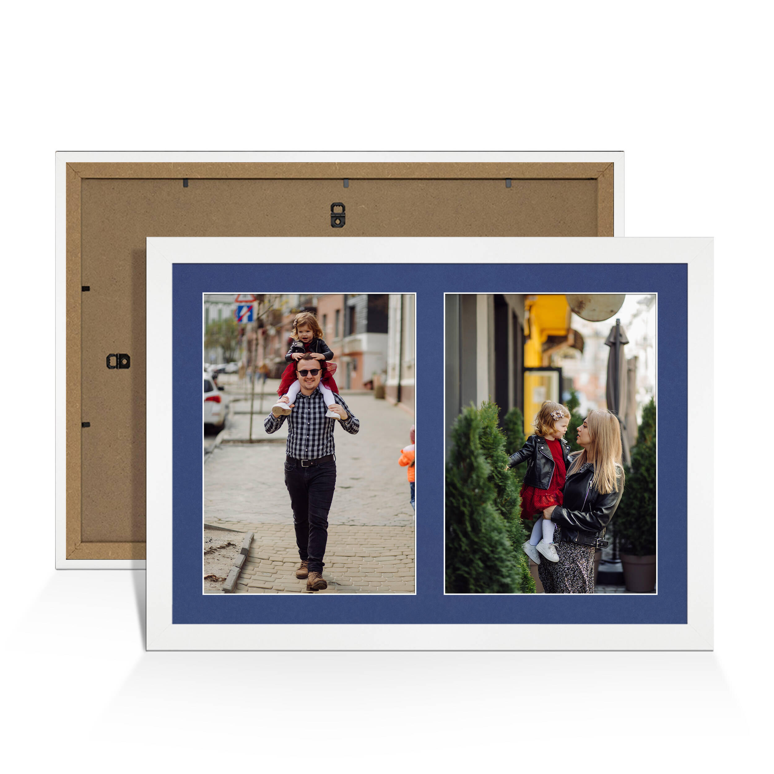 White Colour Multi Aperture Photo Frame A4 (x2) Pictures – Collage Wall Frame For Loved Ones Photos – 20x14 Frame Size