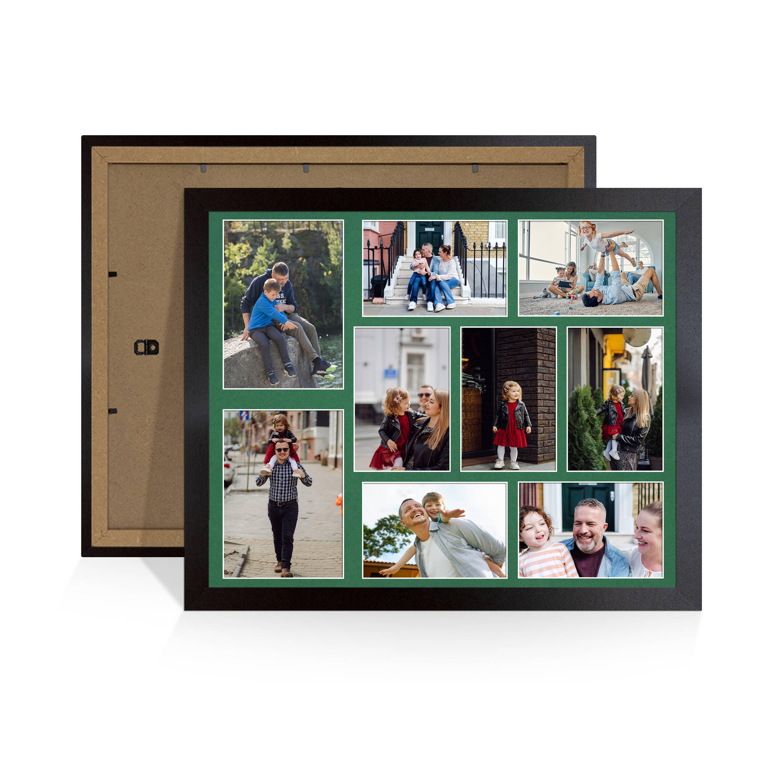 Mat Black Colour Multi Aperture Photo Frame 7X5 (x2) and 6X4 (x7) Pictures – Collage Wall Frame For Loved Ones Photos – 20x16 Frame Size