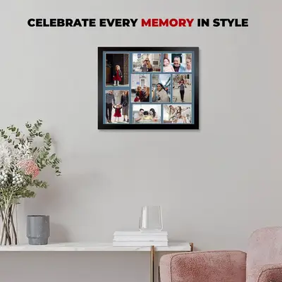 Black Colour Multi Aperture Photo Frame 7X5 (x2) and 6X4 (x7) Pictures – Collage Wall Frame for Family Photos – 20x16 Picture Frame Size