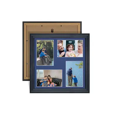 Black Colour Multi Aperture Photo Frame 6X4 (x4) Pictures – Collage Wall Frame for Family Photos – 12x12 Picture Frame Size