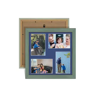 Green Colour Multi Aperture Photo Frame 6X4 (x4) Pictures – Collage Wall Frame for Family Photos – 12x12 Picture Frame Size