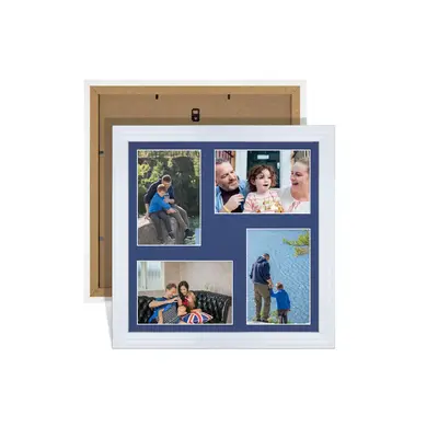 White Colour Multi Aperture Photo Frame 6X4 (x4) Pictures – Collage Wall Frame For Loved Ones Photos – 12x12 Frame Size