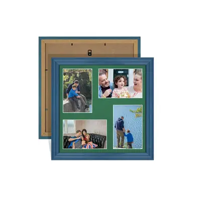 Navy Blue Colour Multi Aperture Photo Frame 6X4 (x4) Pictures – Collage Wall Frame For Loved Ones Photos – 12x12 Frame Size