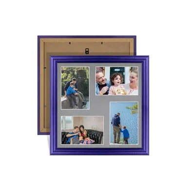 Purple Colour Multi Aperture Photo Frame 6X4 (x4) Pictures – Collage Wall Frame for Family Photos – 12x12 Picture Frame Size