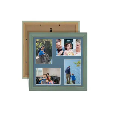 Green Colour Multi Aperture Photo Frame 6X4 (x4) Pictures – Collage Wall Frame For Loved Ones Photos – 12x12 Frame Size