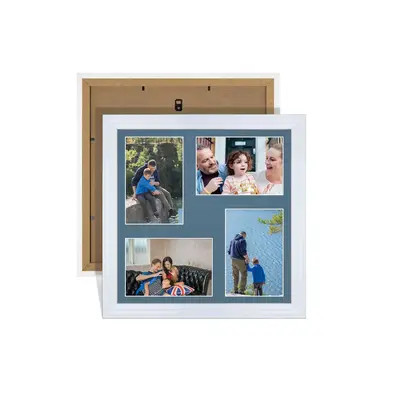 White Colour Multi Aperture Photo Frame 6X4 (x4) Pictures – Collage Wall Frame For Family Photos – 12x12 Picture Frame Size