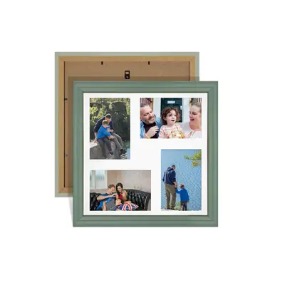 Green Colour Multi Aperture Photo Frame 6X4 (x4) Pictures – Collage Wall Frame for Family Photos – 12x12 Picture Frame Size
