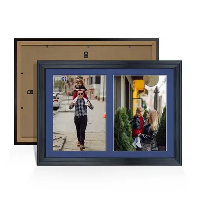 Black Colour Multi Aperture Photo Frame A4 (x2) Pictures – Collage Wall Frame For Loved Ones Photos – 20x14 Frame Size