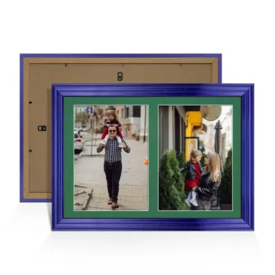 Purple Colour Multi Aperture Photo Frame A4 (x2) Pictures – Collage Wall Frame For Loved Ones Photos – 20x14 Frame Size