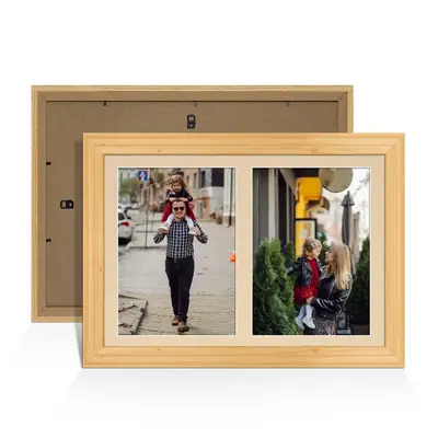 Light Oak Colour Multi Aperture Photo Frame A4 (x2) Pictures – Collage Wall Frame For Loved Ones Photos – 20x14 Frame Size
