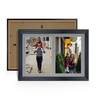 Black Colour Multi Aperture Photo Frame A4 (x2) Pictures – Collage Wall Frame For Loved Ones Photos – 20x14 Frame Size