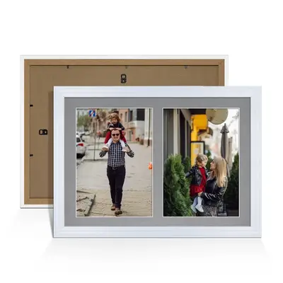 White Colour Multi Aperture Photo Frame A4 (x2) Pictures – Collage Wall Frame For Loved Ones Photos – 20x14 Frame Size