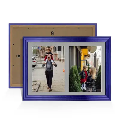 Purple Colour Multi Aperture Photo Frame A4 (x2) Pictures – Collage Wall Frame For Loved Ones Photos – 20x14 Frame Size