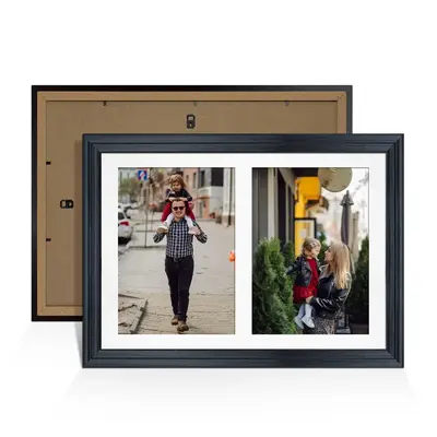Black Colour Multi Aperture Photo Frame A4 (x2) Pictures – Collage Wall Frame for Family Photos – 20x14 Picture Frame Size