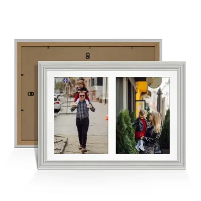Light Grey Colour Multi Aperture Photo Frame A4 (x2) Pictures – Collage Wall Frame For Loved Ones Photos – 20x14 Frame Size