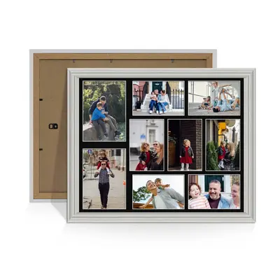 Light Grey Colour Multi Aperture Photo Frame 7X5 (x2) and 6X4 (x7) Pictures – Collage Wall Frame For Loved Ones Photos – 20x16 Frame Size