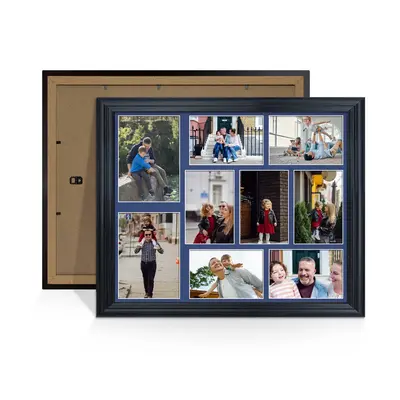 Black Colour Multi Aperture Photo Frame 7X5 (x2) and 6X4 (x7) Pictures – Collage Wall Frame For Loved Ones Photos – 20x16 Frame Size