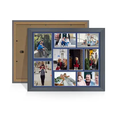 Dark Grey Colour Multi Aperture Photo Frame 7X5 (x2) and 6X4 (x7) Pictures – Collage Wall Frame For Family Photos – 20x16 Picture Frame Size