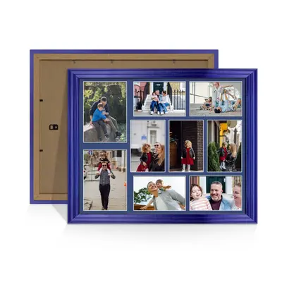 Purple Colour Multi Aperture Photo Frame 7X5 (x2) and 6X4 (x7) Pictures – Collage Wall Frame For Family Photos – 20x16 Picture Frame Size