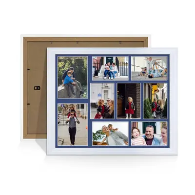 White Colour Multi Aperture Photo Frame 7X5 (x2) and 6X4 (x7) Pictures – Collage Wall Frame for Family Photos – 20x16 Picture Frame Size