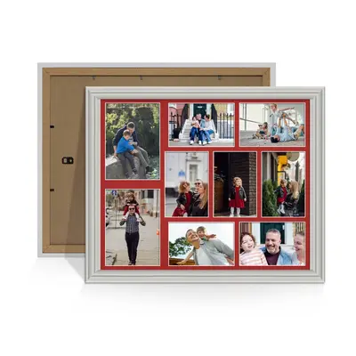 Light Grey Colour Multi Aperture Photo Frame 7X5 (x2) and 6X4 (x7) Pictures – Collage Wall Frame For Loved Ones Photos – 20x16 Frame Size
