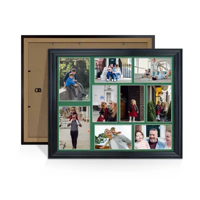 Black Colour Multi Aperture Photo Frame 7X5 (x2) and 6X4 (x7) Pictures – Collage Wall Frame for Family Photos – 20x16 Picture Frame Size