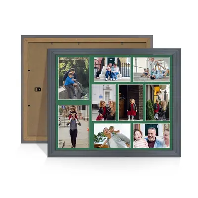 Dark Grey Colour Multi Aperture Photo Frame 7X5 (x2) and 6X4 (x7) Pictures – Collage Wall Frame For Loved Ones Photos – 20x16 Frame Size