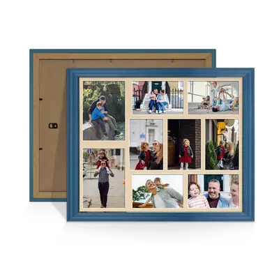 Navy Blue Colour Multi Aperture Photo Frame 7X5 (x2) and 6X4 (x7) Pictures – Collage Wall Frame For Loved Ones Photos – 20x16 Frame Size