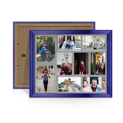 Purple Colour Multi Aperture Photo Frame 7X5 (x2) and 6X4 (x7) Pictures – Collage Wall Frame For Family Photos – 20x16 Picture Frame Size