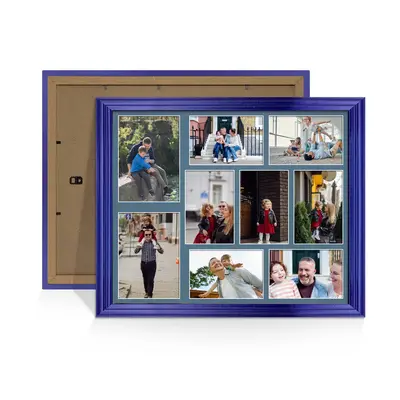 Purple Colour Multi Aperture Photo Frame 7X5 (x2) and 6X4 (x7) Pictures – Collage Wall Frame for Family Photos – 20x16 Picture Frame Size