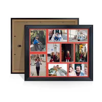 Black Colour Multi Aperture Photo Frame 7X5 (x2) and 6X4 (x7) Pictures – Collage Wall Frame for Family Photos – 20x16 Picture Frame Size