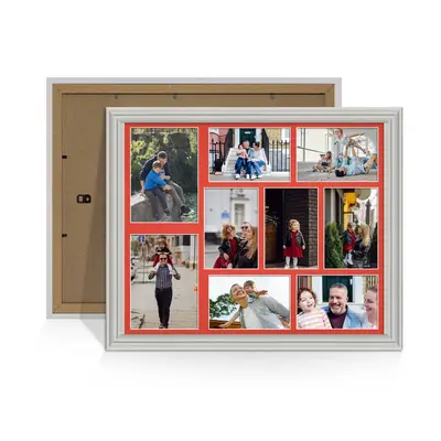Light Grey Colour Multi Aperture Photo Frame 7X5 (x2) and 6X4 (x7) Pictures – Collage Wall Frame For Loved Ones Photos – 20x16 Frame Size