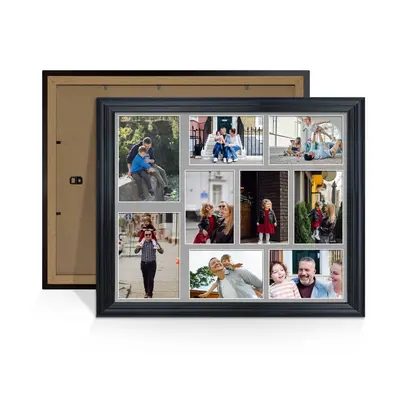 Black Colour Multi Aperture Photo Frame 7X5 (x2) and 6X4 (x7) Pictures – Collage Wall Frame For Family Photos – 20x16 Picture Frame Size