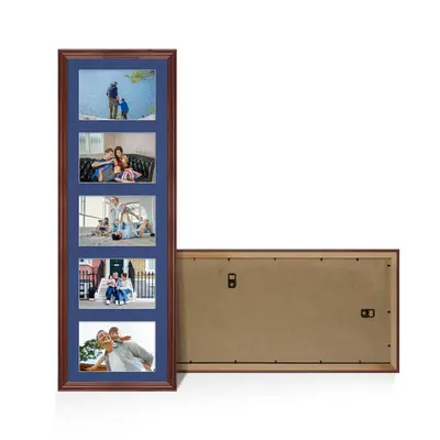 Rose Wood Colour Multi Aperture Photo Frame 6X4 (x5) Pictures – Collage Wall Frame For Loved Ones Photos – 26x8 Frame Size