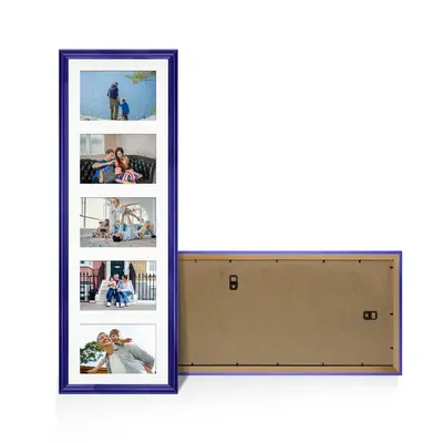 Purple Colour Multi Aperture Photo Frame 6X4 (x5) Pictures – Collage Wall Frame For Loved Ones Photos – 26x8 Frame Size