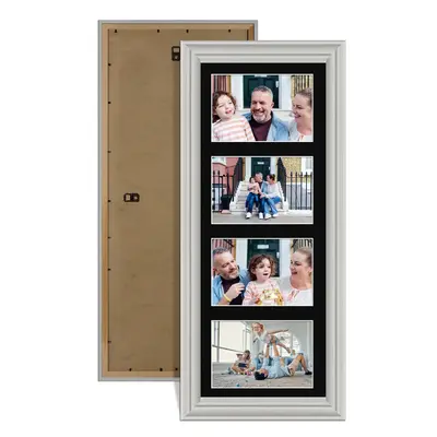 Light Grey Colour Multi Aperture Photo Frame 6X4 (x4) Pictures – Collage Wall Frame For Loved Ones Photos – 50x20cm Frame Size