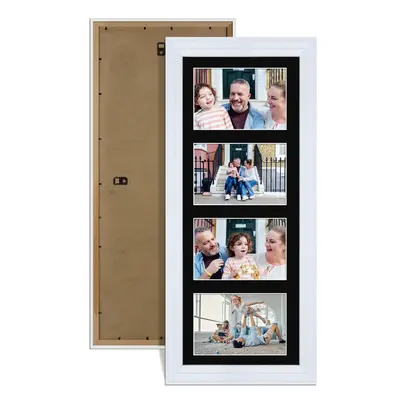 White Colour Multi Aperture Photo Frame 6X4 (x4) Pictures – Collage Wall Frame For Loved Ones Photos – 50x20cm Frame Size