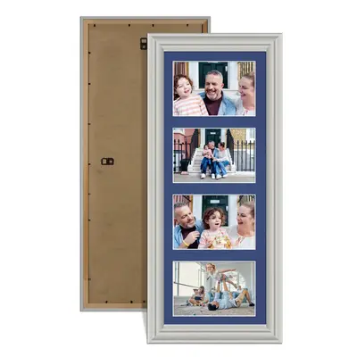 Light Grey Colour Multi Aperture Photo Frame 6X4 (x4) Pictures – Collage Wall Frame for Family Photos – 50x20cm Picture Frame Size
