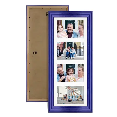 Purple Colour Multi Aperture Photo Frame 6X4 (x4) Pictures – Collage Wall Frame For Loved Ones Photos – 50x20cm Frame Size