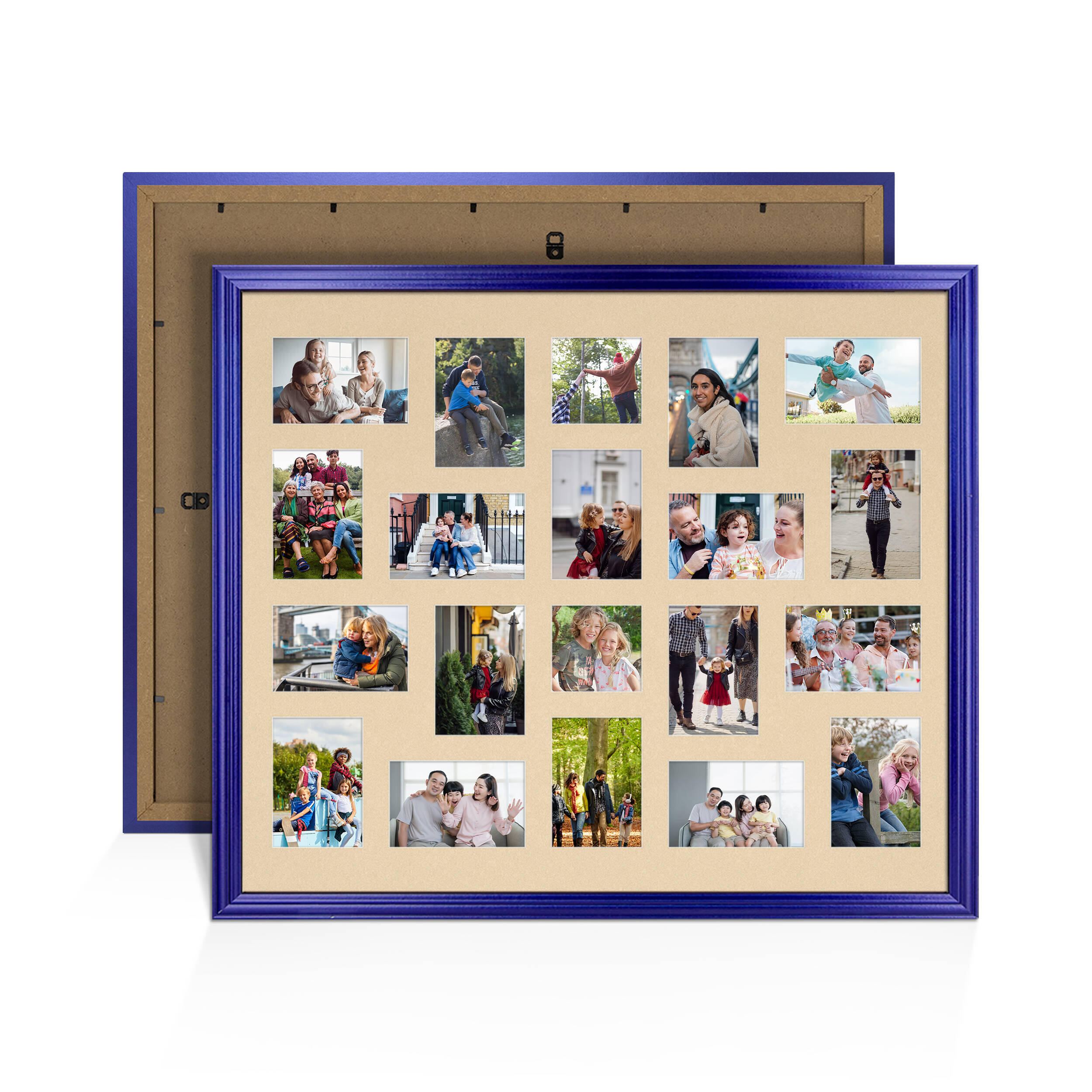 Purple Colour Multi Aperture Photo Frame 6X4 (x18) and 4X4 (x2) Pictures – Collage Wall Frame For Loved Ones Photos – 80x70cm Frame Size