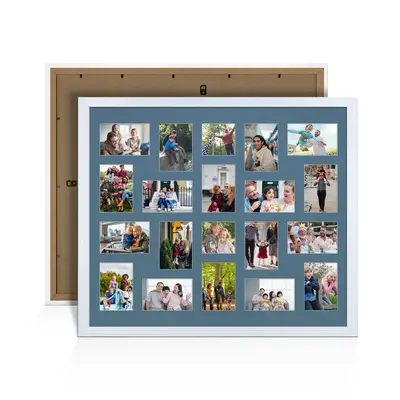 White Colour Multi Aperture Photo Frame 6X4 (x18) and 4X4 (x2) Pictures – Collage Wall Frame For Loved Ones Photos – 80x70cm Frame Size