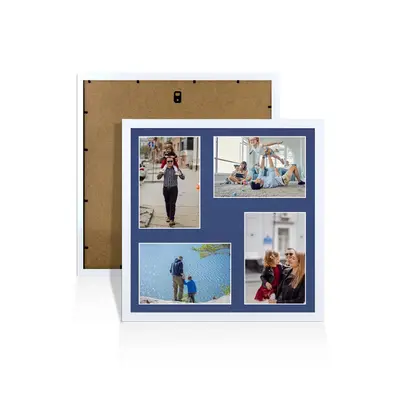 White Colour Multi Aperture Photo Frame 6X4 (x4) Pictures – Collage Wall Frame for Family Photos – 12x12 Picture Frame Size